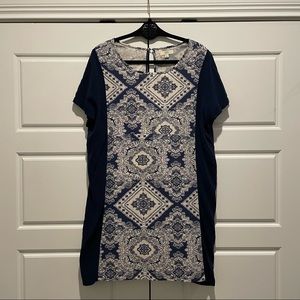 Kori America Large Vintage Patteen Boho Dress Short Sleeve